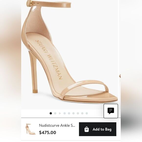 Stuart Weitzman Nudistsong Minimalist Leather Sandals size 36.5 - Picture 7 of 16